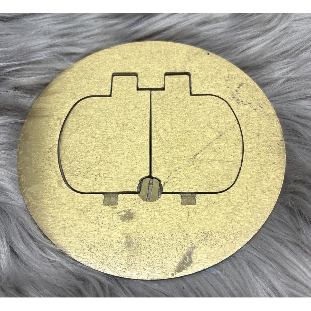 WN Carlon Lamson & Sessions Dual Service Brass Floor Cover Plate 2 Door E97BR2D